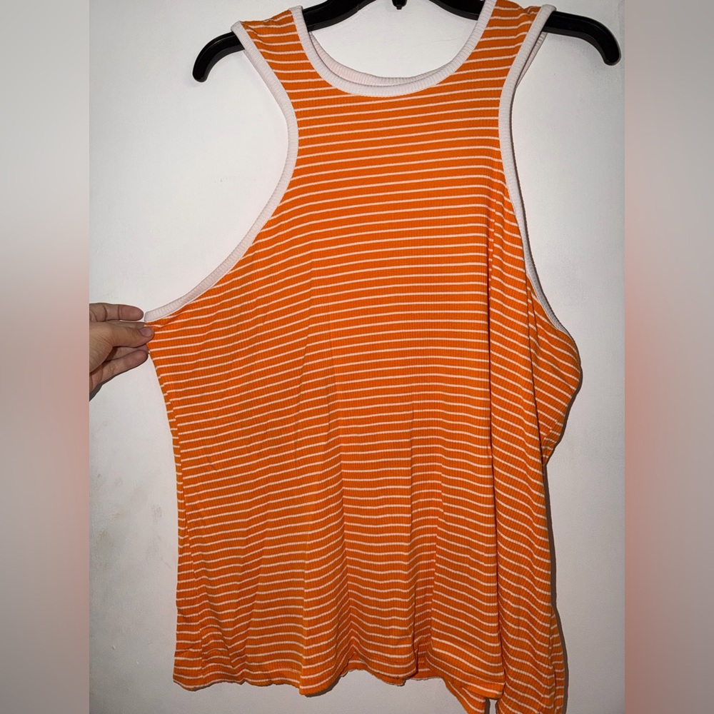 Orange Striped Tank Top